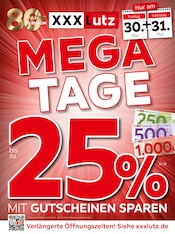 Aktueller XXXLutz Möbelhäuser Möbel & Einrichtung Prospekt in Niederhausen und Umgebung, "MEGATAGE" mit 4 Seiten, 26.05.2025 - 01.06.2025