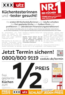 Aktueller XXXLutz Möbelhäuser Oberhausen Prospekt XXXLutz Möbelhäuser Oberhausen Prospekt "Küchen zum halben Preis" mit 6 Seiten