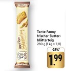 frischer Butter-Blätterteig Angebote von Tante Fanny bei E center Homburg für 1,99 €