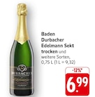 Edelmann Sekt trocken Angebote von Durbacher bei EDEKA Offenburg für 6,99 €