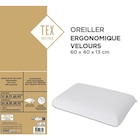 Oreiller Ergonomique velours - TEX HOME en promo chez Carrefour Oreiller Ergonomique velours - TEX HOME dans le catalogue Carrefour
