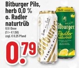 Aktuelle Bitburger Angebote bei Trinkgut in Velbert Aktuelles Bitburger Pils, herb 0,0 % Angebot bei Trinkgut in Velbert ab 0,79 €