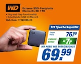 Externe SSD-Festplatte Elements SE 1TB Angebote von WD bei expert Bonn für 69,99 €