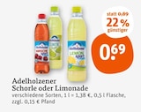 Schorle oder Limonade von Adelholzener im aktuellen tegut Prospekt für 0,69 €