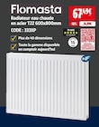 Radiateur eau chaude en acier t22 600x800mm - FLOMASTA en promo chez Screwfix Le Havre à 67,49 €
