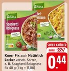 Spaghetti Bolognese oder Nudel-Schinken Gratin Angebote von Knorr bei E center Bad Kreuznach für 0,44 €