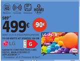 TV Led 65UT73 65" (pouces) 164 cm - Lg en promo chez E.Leclerc Limoges à 499,00 €