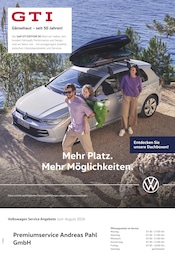 Volkswagen Werkstatt & Auto Prospekt der aktuellen Woche mit 1 Seite, gültig von 01.06.2026 bis 31.08.2026, in Alt Duvenstedt und Umgebung Aktueller Volkswagen Werkstatt & Auto Prospekt in Alt Duvenstedt und Umgebung, "Mehr Platz. Mehr Möglichkeiten." mit 1 Seite, 01.06.2026 - 31.08.2026