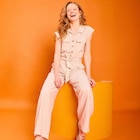 Combinaison pantalon lin mélangé beige femme dans le catalogue La Halle
