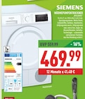 Wärmepumpentrockner Angebote von SIEMENS bei Marktkauf Gelsenkirchen für 469,99 €