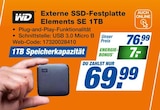 Externe SSD-Festplatte Elements SE 1TB Angebote von WD bei expert Passau für 69,99 €