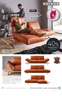 Sofa im Kabs Prospekt "FRÜHLINGSRABATTE BIS ZU 45%" mit 60 Seiten (Lübeck)