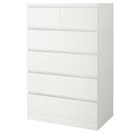 Kommode mit 6 Schubladen weiß Angebote von MALM bei IKEA Memmingen für 149,00 €