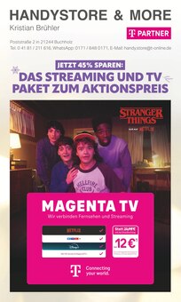 Fernseher im aktuellen handystore & more Prospekt (Buchholz (Nordheide)) Fernseher im handystore & more Prospekt "DAS STREAMING UND TV PAKET ZUM AKTIONSPREIS" mit 12 Seiten (Buchholz (Nordheide))