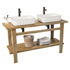 Castorama Le Cannet - Promo Meuble vasque(1) en chêne massif vieilli l.140 x H.78 x P.50 cm, Homesight Taby Promo Meuble vasque(1) en chêne massif vieilli l.140 x H.78 x P.50 cm, Homesight Taby à 449,00 € dans le catalogue Castorama à Le Cannet