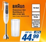 Stabmixer-Set MultiQuick 3 MQ 3100 WH im Angebot bei expert in Erftstadt Stabmixer-Set MultiQuick 3 MQ 3100 WH Angebote von Braun bei expert Erftstadt für 44,99 €