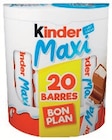 Barres chocolat maxi - KINDER - U Express à Aulnay-sous-Bois Barres chocolat maxi - KINDER en promo chez U Express Aulnay-sous-Bois à 2,54 €