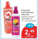 Sprühpflege oder Kur von Schauma für 2,49 € bei budni im Angebot Sprühpflege oder Kur von Schauma im aktuellen budni Prospekt