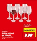 6 Gläser mit Rand aus Echtgold von Ernesto für 9,99 € bei Lidl im Angebot 6 Gläser mit Rand aus Echtgold von Ernesto im aktuellen Lidl Prospekt