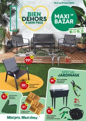 Catalogue Bazar & Déstockage Maxi Bazar en cours à Bruay-la-Buissière et alentours, "BIEN DEHORS À MINI PRIX", 20 pages, 06/03/2024 - 31/03/2024