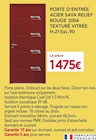 Promo Porte d’entrée acier saya relief rouge 3004 texturé vitrée h.215xl.90 à 1 475,00 € dans le catalogue Gedimat à Écuelles