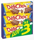 Biscuit tablette chocolat lait - Délichoc en promo chez Intermarché Biscuit tablette chocolat lait - Délichoc dans le catalogue Intermarché