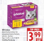 Alleinfuttermittel für ausgewachsene Katzen von Whiskas für 3,99 € bei EDEKA im Angebot Alleinfuttermittel für ausgewachsene Katzen von Whiskas im aktuellen EDEKA Prospekt