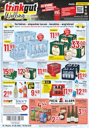 Trinkgut Prospekt für Bocholt mit 6 Seiten Trinkgut Prospekt für Bocholt: "Aktuelle Angebote", 6 Seiten, 25.08.2025 - 30.08.2025