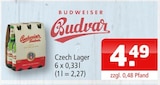Czech Lager Angebote von Budweiser Budvar bei Getränke Oase Dortmund für 4,49 €