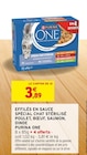 EFFILÉS EN SAUCE SPÉCIAL CHAT STÉRILISÉ POULET, BŒUF, SAUMON, DINDE - Purina One en promo chez Intermarché Argenteuil à 3,89 €