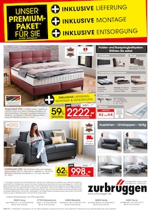 Bett im Zurbrüggen Prospekt "POLSTER- & BOXSPRINGBETTEN TAUSCHAKTION" mit 4 Seiten (Bremerhaven)