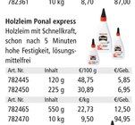 Holzleim Ponal express für 5,85 € bei Holz Possling im Angebot Holzleim Ponal express im aktuellen Holz Possling Prospekt