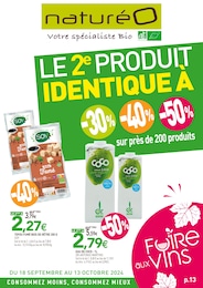 Prospectus NaturéO à Chelles, "Le 2e produit identique à 30% 40% 50%", 20 pages, 18/09/2024 - 13/10/2024