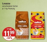 Crema e Aroma oder Caffe Crema im V-Markt Prospekt Crema e Aroma oder Caffe Crema von Lavazza im aktuellen V-Markt Prospekt für 11,99 €