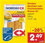 Backfisch oder Fischfrikadellen Bremer Art von Nordsee für 2,49 € bei Netto Marken-Discount im Angebot Backfisch oder Fischfrikadellen Bremer Art von Nordsee im aktuellen Netto Marken-Discount Prospekt