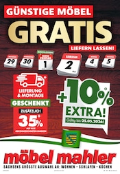 Aktueller Möbel Mahler Siebenlehn Möbel & Einrichtung Prospekt in Leipzig und Umgebung, "GÜNSTIGE MÖBEL GRATIS LIEFERN LASSEN!" mit 16 Seiten, 29.04.2026 - 05.05.2026