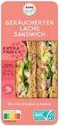 Sandwich Geräucherter Lachs oder Caesar Hähnchen Wrap im Angebot bei REWE in Buchholz Sandwich Geräucherter Lachs oder Caesar Hähnchen Wrap Angebote von REWE to go bei REWE Buchholz für 2,29 €