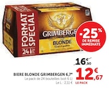Bière Blonde 6,7° - Grimbergen - U Express à Ajaccio Bière Blonde 6,7° - Grimbergen en promo chez U Express Ajaccio à 12,67 €