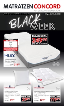 Aktueller Matratzen Concord Prospekt "BLACK WEEK" Seite 1 von 9 Seiten