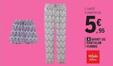 Short ou pantalon femme - TISSAIA en promo chez E.Leclerc Aulnay-sous-Bois à 5,95 €