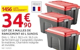 Promo Lot de 3 malles de rangement 60 L à 34,90 € dans le catalogue Mr. Bricolage à L'Arbresle