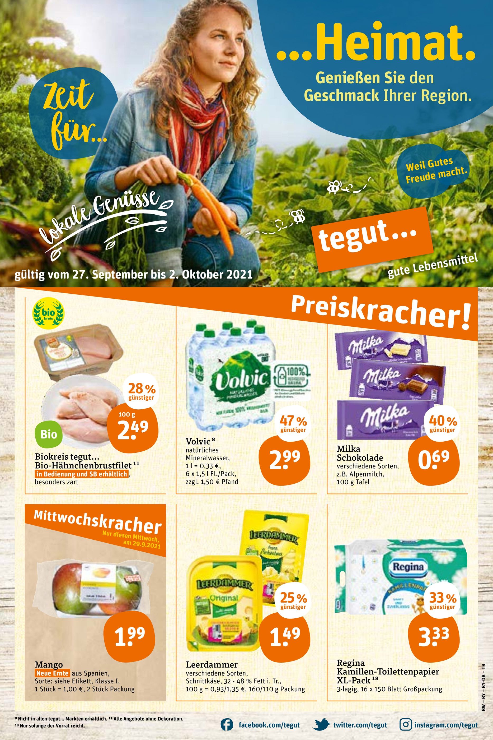 tegut Prospekt für München mit 28 Seiten tegut Prospekt für München: "tegut… gute Lebensmittel", 28 Seiten, 27.09.2021 - 02.10.2021