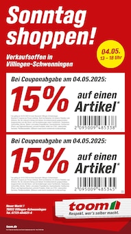 toom Baumarkt Prospekt "Sonntag shoppen!" mit  Seite (Villingen-Schwenningen)