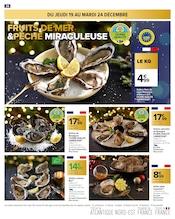 Promos Huîtres Bio dans le catalogue "JOYEUSES FÊTES & MEILLEURS PRIX" de Carrefour à la page 28