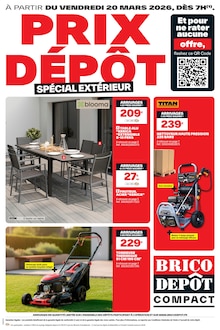 Catalogue Brico Dépôt de la semaine 13, "PRIX DÉPÔT SPÉCIAL EXTÉRIEUR", page 1, 20/03/2026 - 02/04/2026 Prospectus Brico Dépôt en cours, "PRIX DÉPÔT SPÉCIAL EXTÉRIEUR", page 1 sur 12