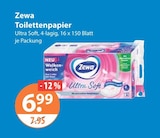 Toilettenpapier im V-Markt Prospekt Toilettenpapier Ultra Soft von Zewa im aktuellen V-Markt Prospekt für 6,99 €