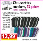 Promo Chaussettes sneakers, 23 paires  femme ou homme à 12,99 € dans le catalogue Norma à Chagey