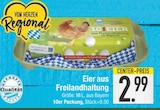 Eier aus Freilandhaltung im aktuellen EDEKA Prospekt für 2,99 €