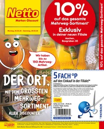 Netto Marken-Discount Prospekt für Aachen: "10% auf Molkerei-Produkte", 2 Seiten, 24.03.2025 - 29.03.2025