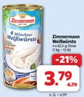 Weißwürste Angebote von Zimmermann bei Markant Nordwest Emden für 3,79 €
